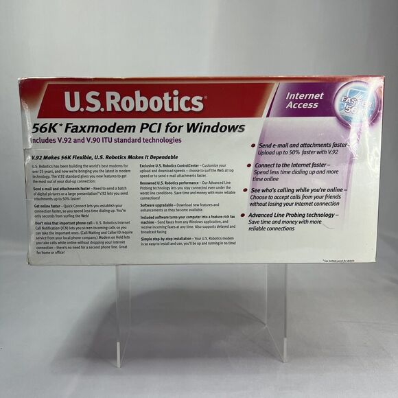 US Robotics 56k Faxmodem PCI For Windows (V.92) Model: USR5699B*NEW SEAL IN BOX! - Picture 2 of 6